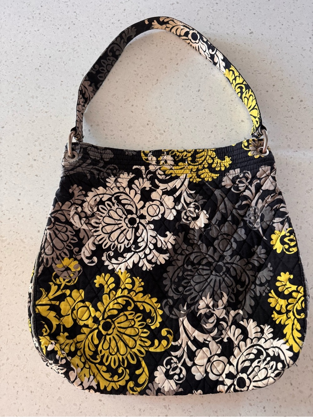 Vera Bradley Black, Yellow & Cream Quilted Shoulder Bag baroque  shoulder bag